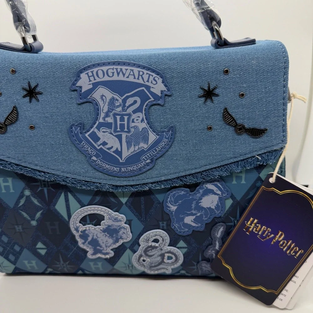 NWT Harry Potter Hogwarts Blue Denim Crossbody Bag